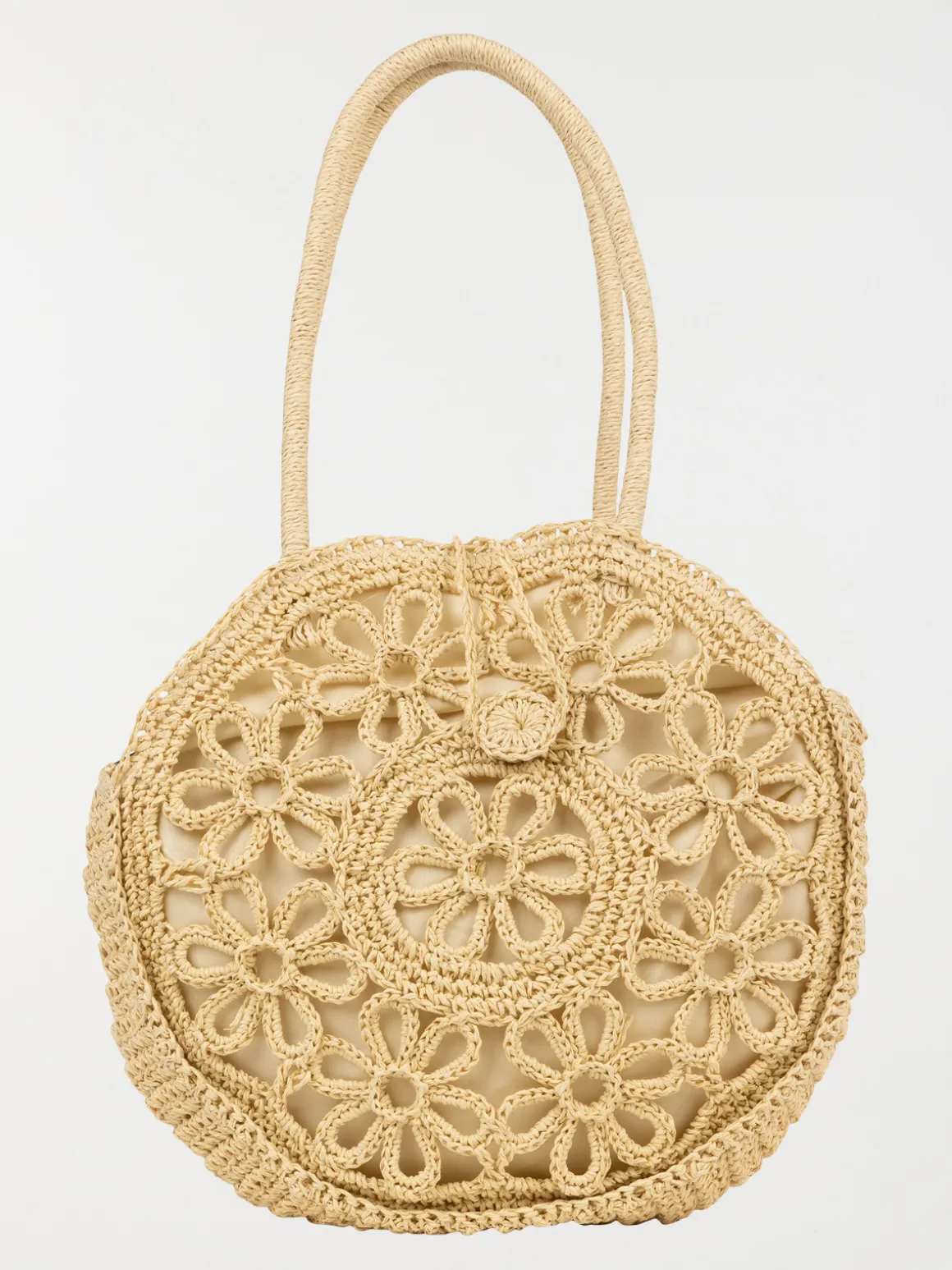 Sac à main rond tressé femme