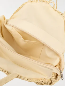 Sac à main rond tressé femme