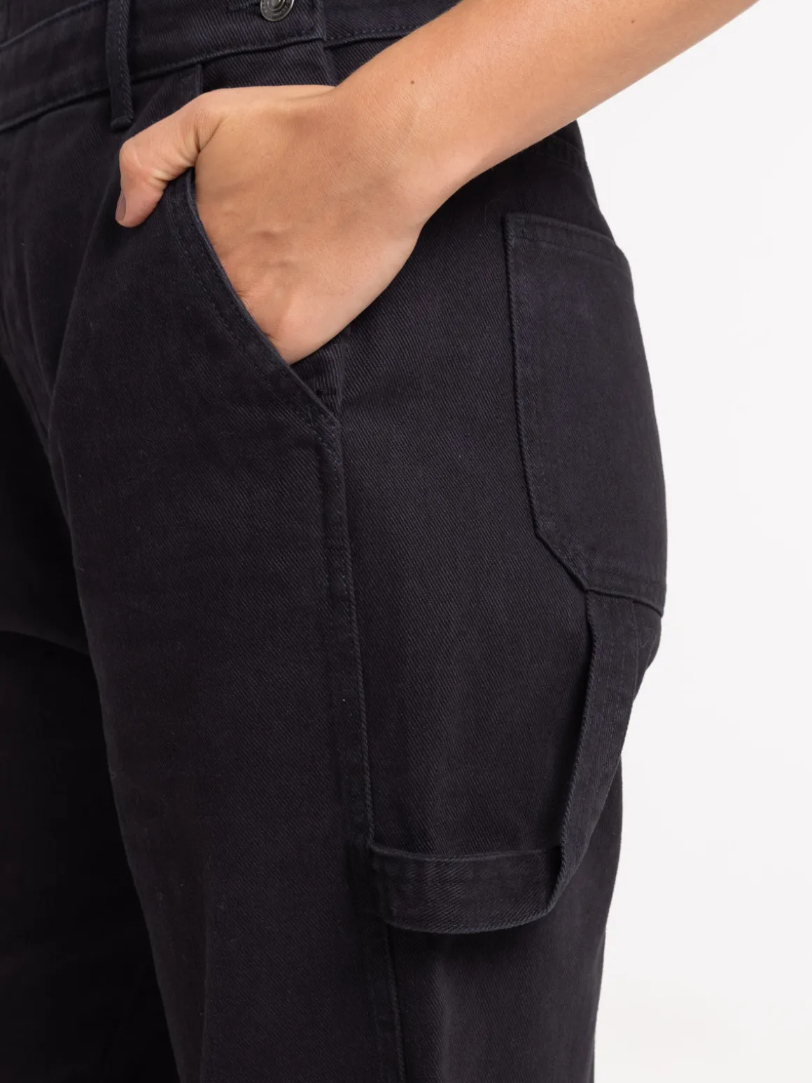 Salopette denim noire femme