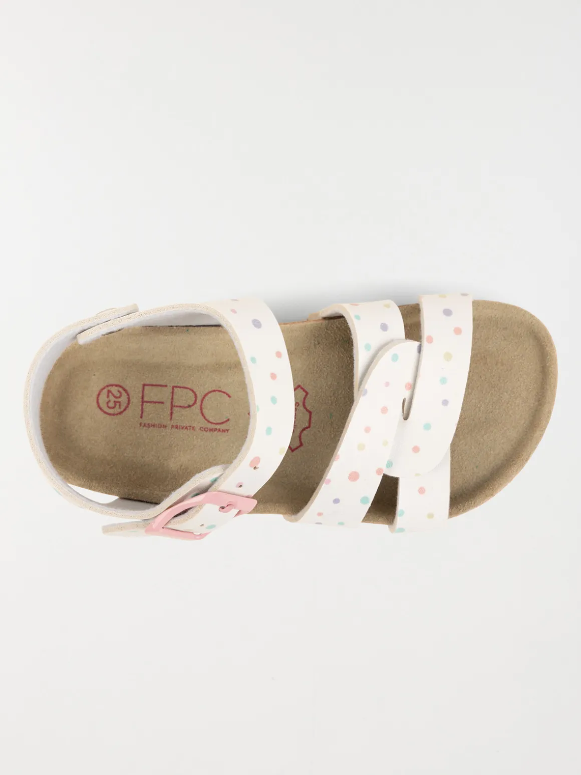 Sandale blanche à pois fille (25-30)