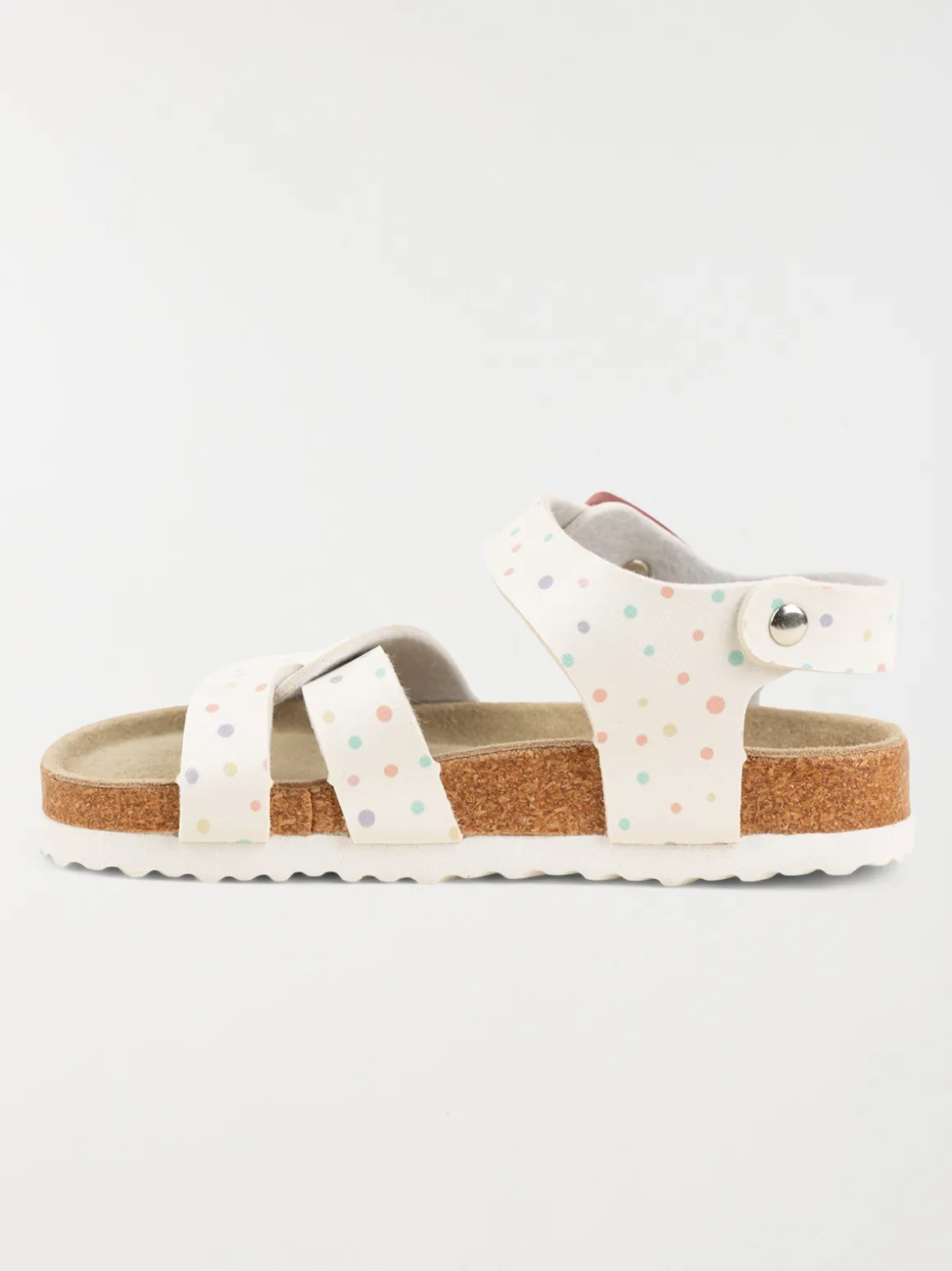 Sandale blanche à pois fille (25-30)