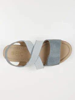 Sandale bleue compensée femme (36-41)