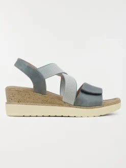 Sandale bleue compensée femme (36-41)