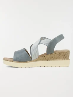 Sandale bleue compensée femme (36-41)