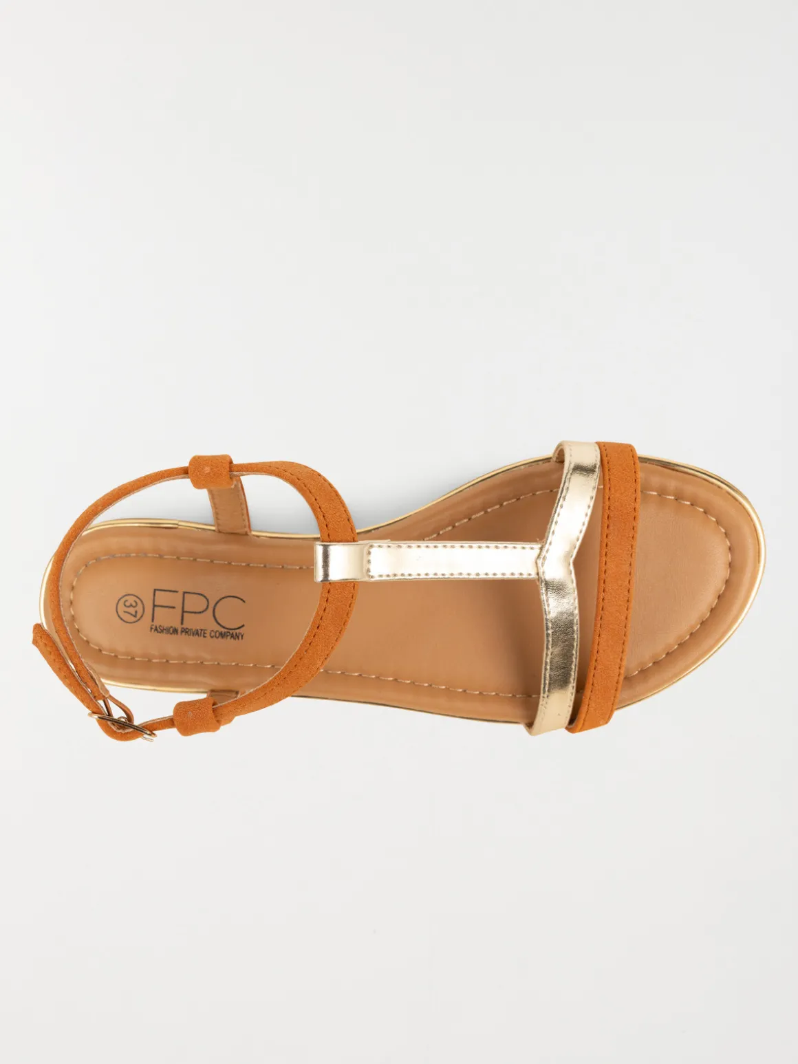Sandale camel et dorée femme (36-41)