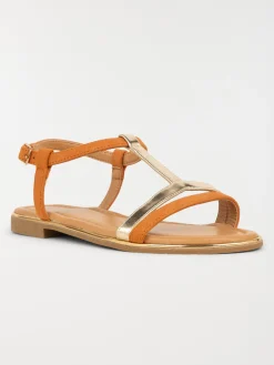 Sandale camel et dorée femme (36-41)