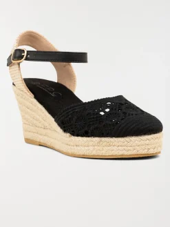Sandale compensée crochet femme (36-41)