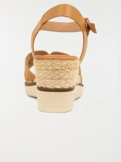 Sandale compensée femme camel (36-41)