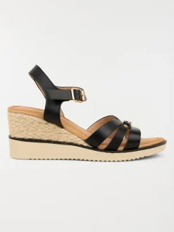 Sandale compensée femme noir (36-41)