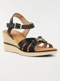 Sandale compensée femme noir (36-41)