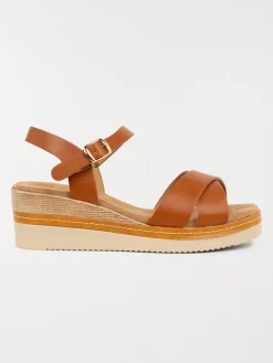 Sandale compensée marron femme (36-41)