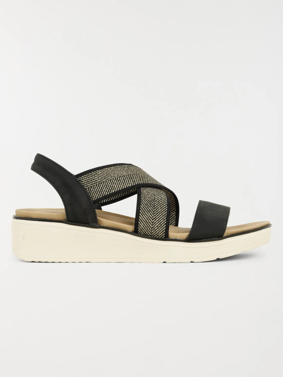Sandale compensée noire femme (36-41)