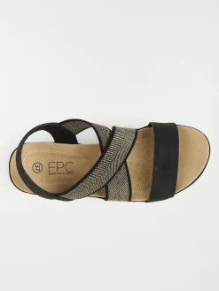 Sandale compensée noire femme (36-41)