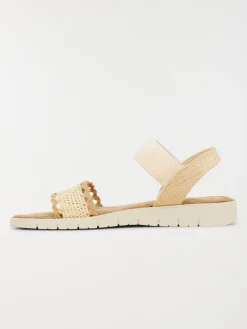 Sandale elastiquée beige femme (36-41)