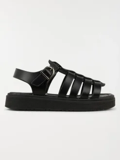 Sandale noire plateforme fille (31-36)
