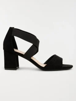 Sandale noire talon haut femmme (36-41)