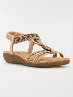 Sandale plate bijoux nude femme (36-41)