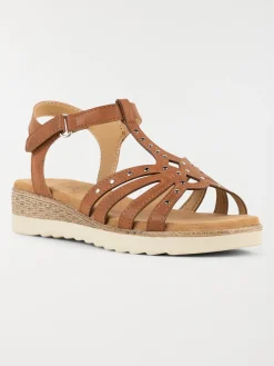 Sandale plate marron femme (36-41)