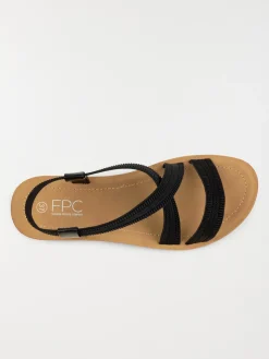 Sandale plate noire femme (36-41)