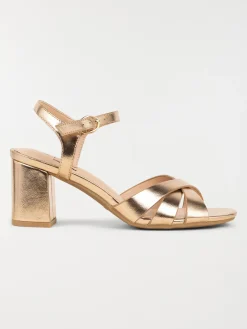 Sandale rose dorée à talon femme (36-41)
