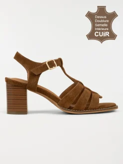 Sandales à talon camel femme (36-41)