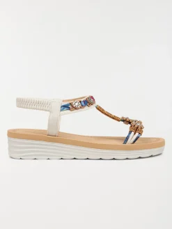 Sandales bijoux blanches femme (36-41)