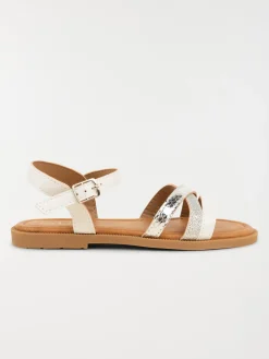Sandales blanches brides fille (24-30)