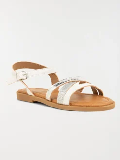 Sandales blanches brides fille (24-30)
