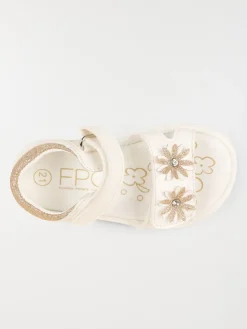 Sandales blanches fleurs fille (16-23)