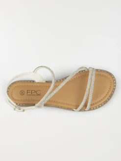 Sandales blanches strass femme (36-41)