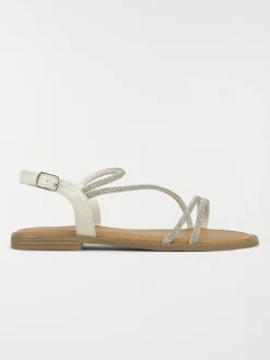 Sandales blanches strass femme (36-41)