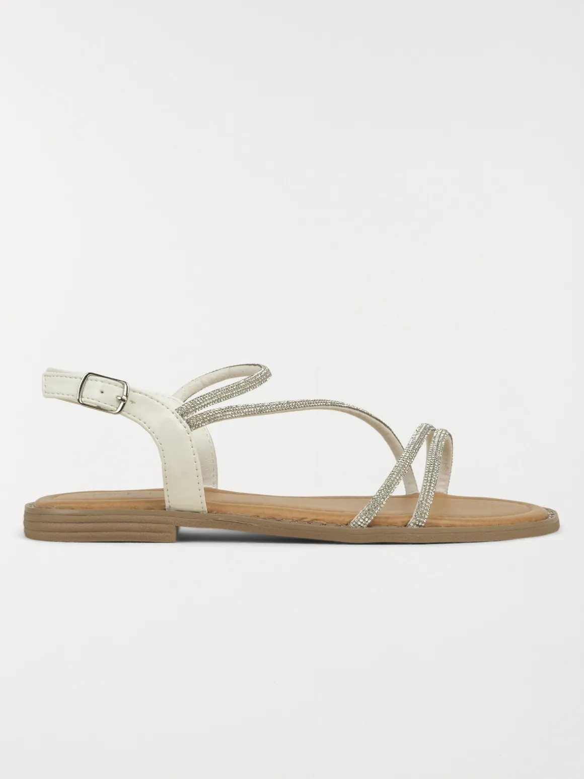 Sandales blanches strass femme (36-41)