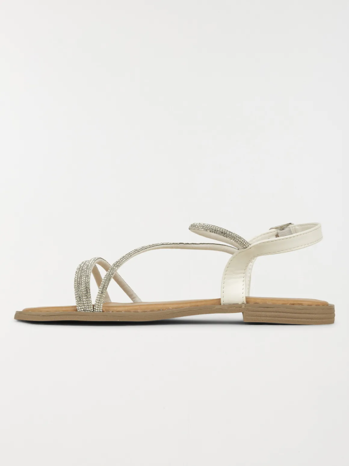Sandales blanches strass femme (36-41)