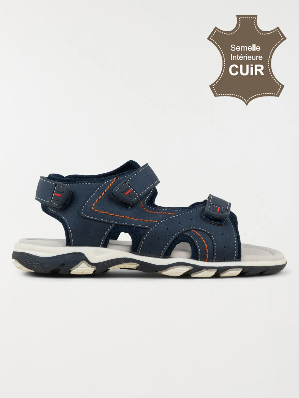 Sandales coloris marine garçon (31-36)