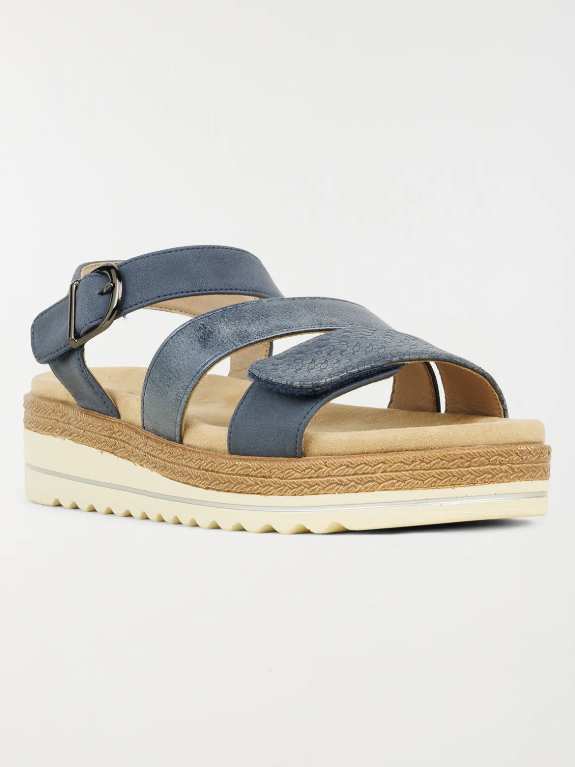 Sandales compensées bleues femme (36-41)
