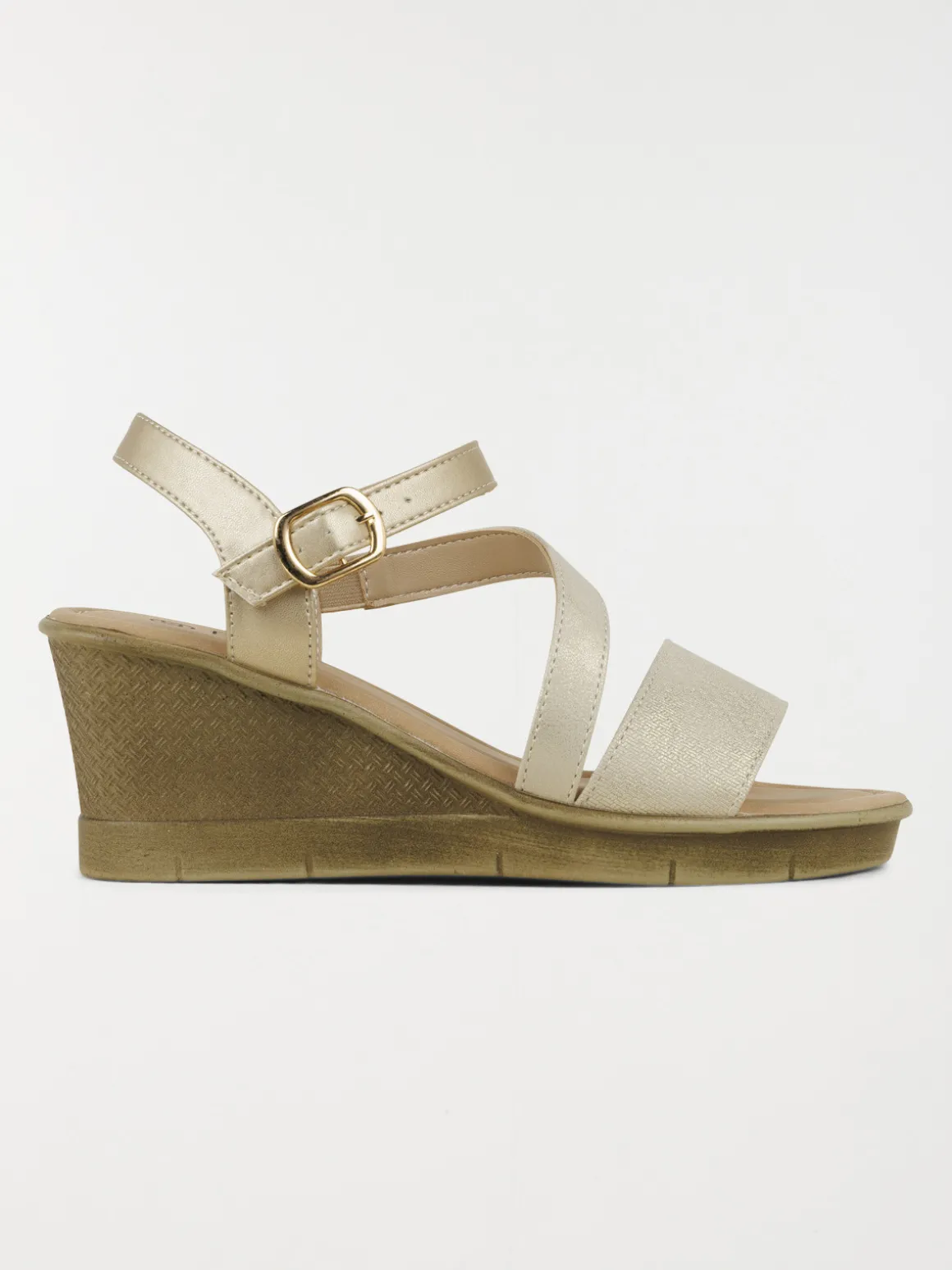 Sandales compensées dorées femme (36-41)
