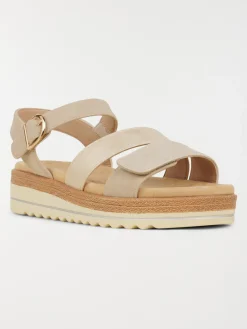 Sandales compensées femme beige (36-41)