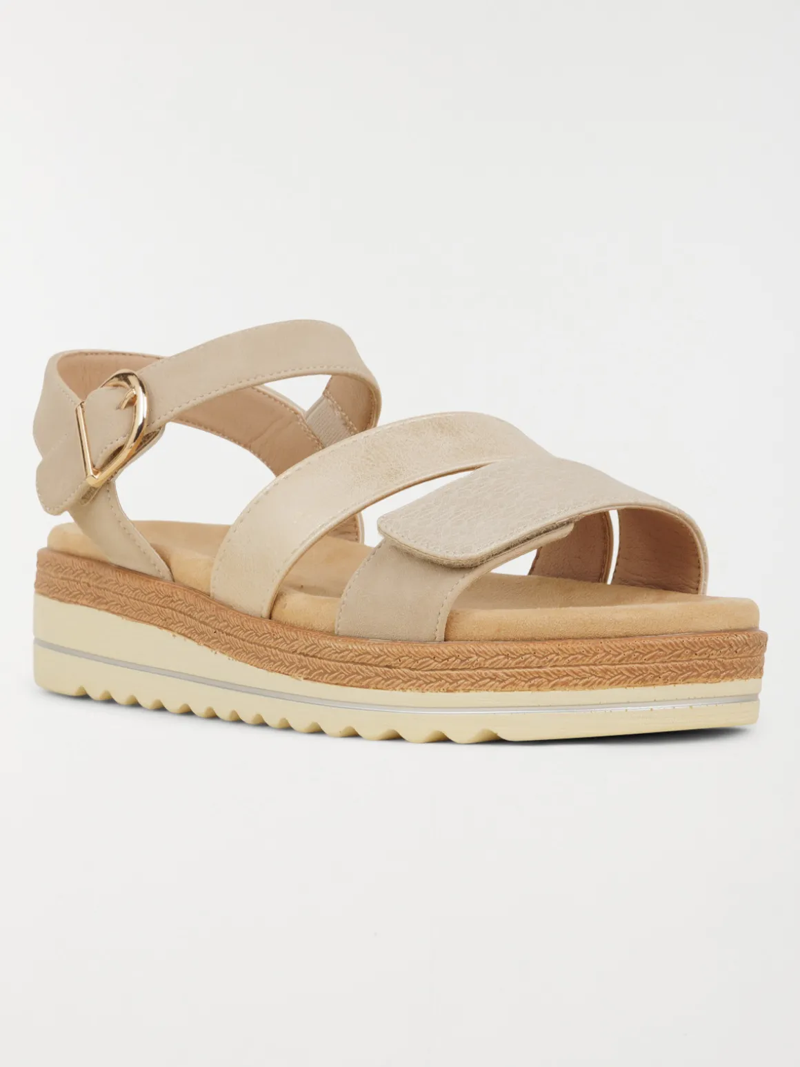 Sandales compensées femme beige (36-41)