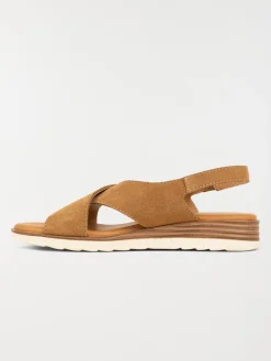 Sandales compensées femme tan (36-41)