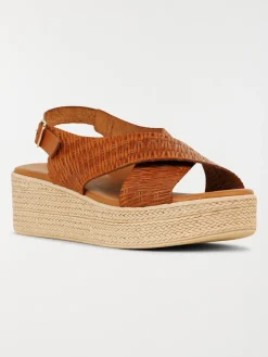 Sandales compensées marron femme (36-41)
