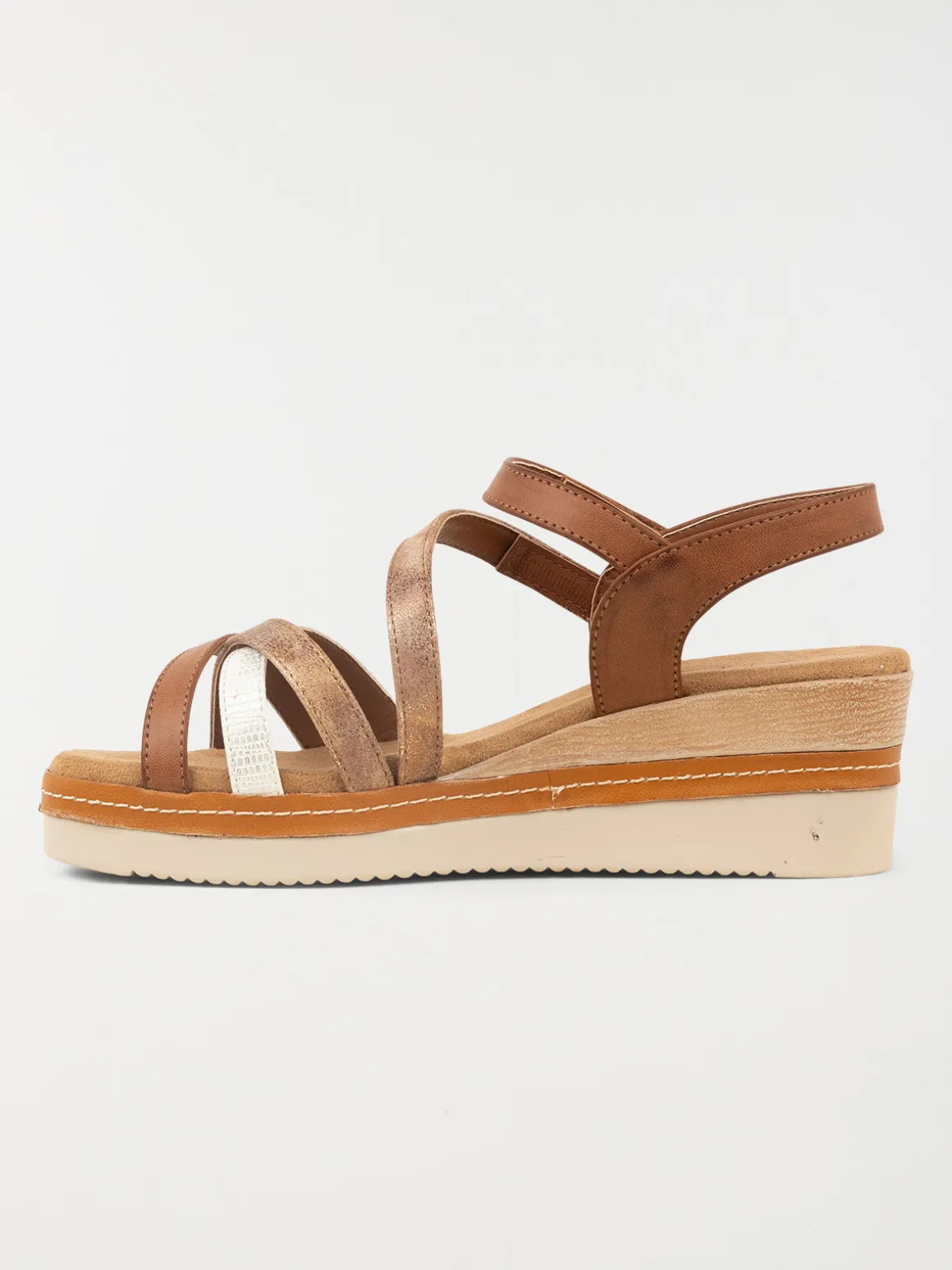Sandales compensées marron femme (36-41)