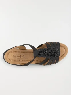Sandales compensées noires femme (36-41)