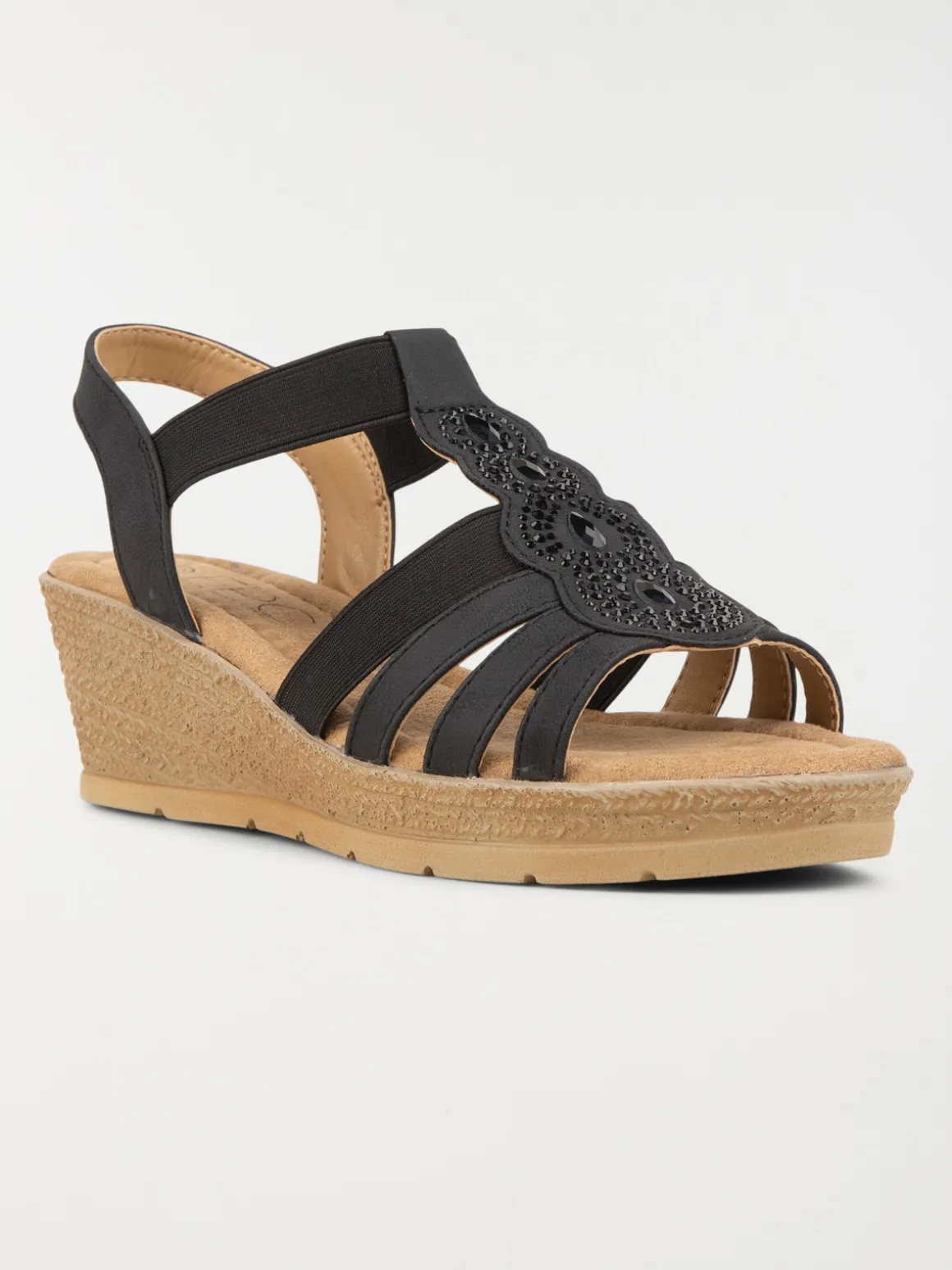 Sandales compensées noires femme (36-41)