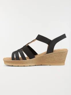 Sandales compensées noires femme (36-41)