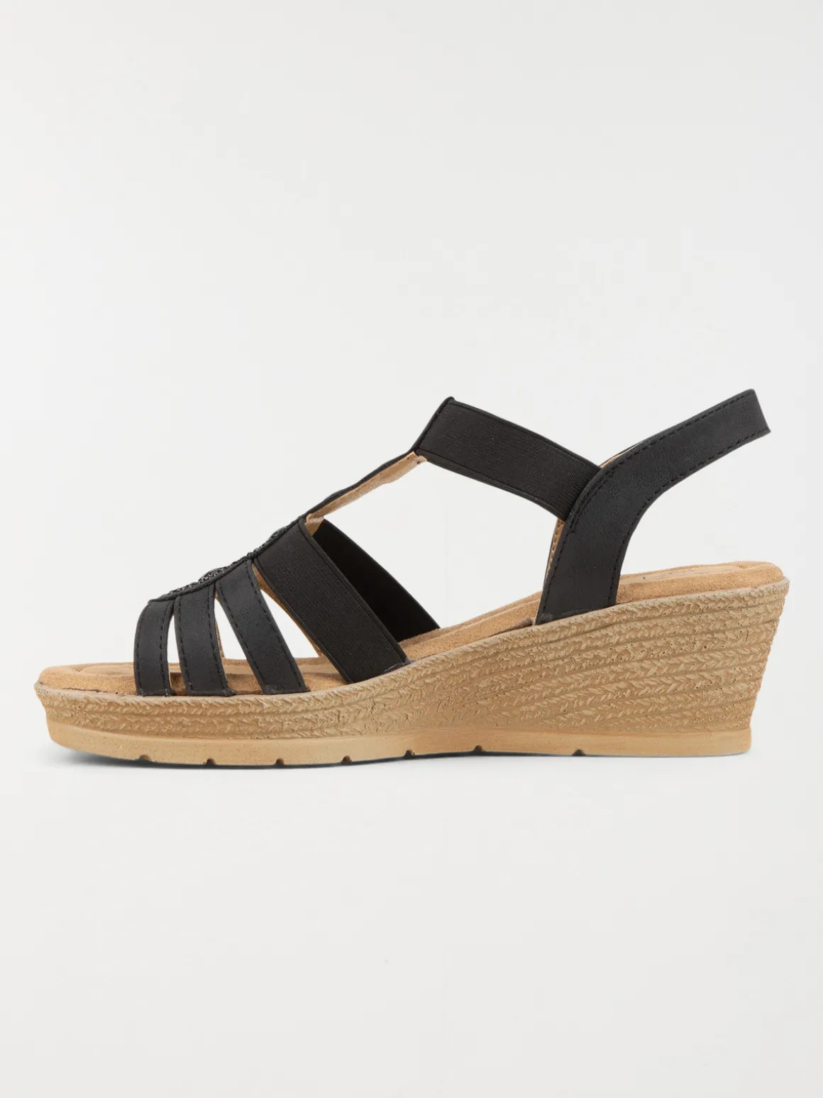 Sandales compensées noires femme (36-41)