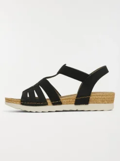Sandales compensées noires femme (36-41)