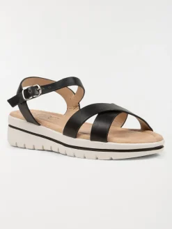 Sandales compensées noires fille (31-38)