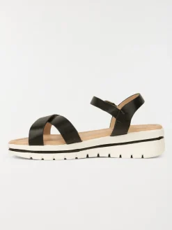 Sandales compensées noires fille (31-38)