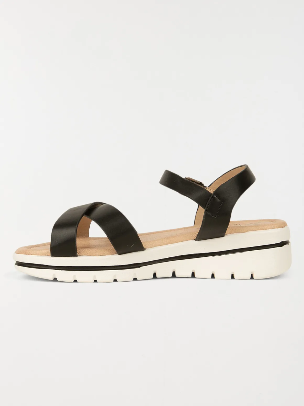 Sandales compensées noires fille (31-38)