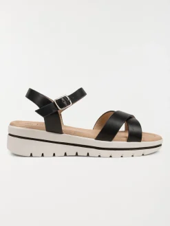 Sandales compensées noires fille (36-39)
